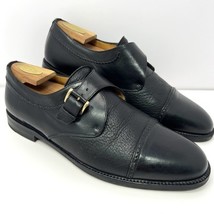 Mezlan Men’s Istanbul Monkstrap Cap Toe Dress Shoe Sz 10.5 Black Leather... - $98.95