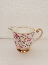 Vintage Windsor Pink Floral with Gold 4&quot; Creamer Bone China Made in England - £30.28 GBP