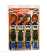 Erickson 01415 Blue 1&quot; x 10&quot; Rubber Handle Ratcheting Tie-Down Strap, (P... - £30.64 GBP