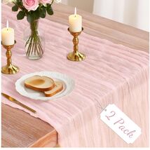 Luxurious 2 Pack Pink Cheesecloth Table Runners – Perfect for Any Occasion - $24.70