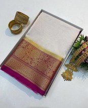 Zari Work Kora Organza Banarasi Silk Saree || Zari Weaving silk sarees || Rich P - £58.36 GBP