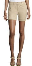 NWT Women&#39;s Neiman Marcus Basic Flat Front Twill Shorts in Buff Sz 14 8&quot;... - $34.64
