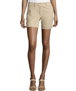 NWT Women&#39;s Neiman Marcus Basic Flat Front Twill Shorts in Buff Sz 14 8&quot;... - $47.37 CAD