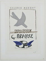 &quot; Esposizione G.Braque &quot; Di Georges Braque Firmato Litografia 26.7cmx7 1.3cm - £1,203.03 GBP
