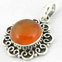 925 Sterling Silver Carnelian Handmade Necklace 18&quot; Chain Festive Gift PS-1826 - £23.30 GBP