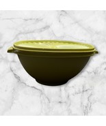 Vintage Tupperware Servalier Bowl 8.5&quot; Green 858-2 with Lid - Retro Kitchen - $2.04