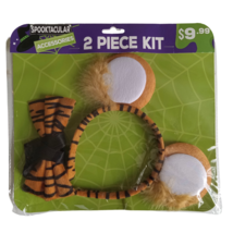 Tiger Headband With Ears Bow Tie 2 Piece Set Cosplay Halloween by Spookt... - £7.73 GBP