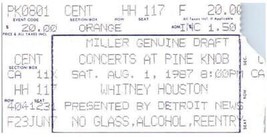 Whitney Houston Ticket Stub August 1 1987 Pin Bouton Michigan - $34.63