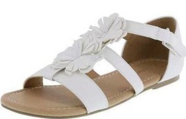 Girls Sandals American Eagle AE White Cage Hooded Strappy Flat Shoes-size 6 - £10.12 GBP