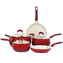 Oster Corbett 8 Piece Nonstick Aluminum Cookware Set in Red - $105.43