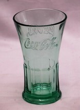 Old Vintage Advertising Coca Cola Coke Flared Flat Tumbler by Libbey Green 16 oz - £11.86 GBP