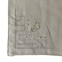 Handkerchief White Hankie Floral Flowers Square 10.5x10.75” Appliqué - £5.65 GBP