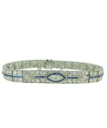 Platinum Art Deco 8.5ct Diamond Bracelet with Lab-Created Sapphires (#J4... - £12,606.47 GBP