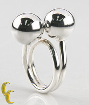 Georg Jensen Sterling Silver Modernist Ball Ring Designed by Bent Knudsen Size 4 - £386.57 GBP