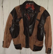 Vintage Jacket Distressed Grunge Giovanui Brown Leather Suede Moto Bombe... - £77.80 GBP