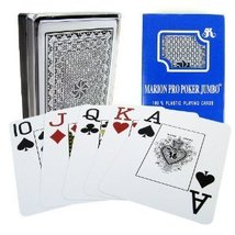 Marion Pro Jumbo Index - 100% Blue Plastic Poker Playing Cards - £9.27 GBP