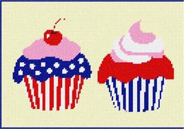 Pepita Needlepoint kit: Red White Blue Cupcakes, 10&quot; x 7&quot; - £39.84 GBP+