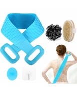 Bath Brush Silicone 76cm Body Back Scrubber for Shower Back Scrubber Set... - £14.64 GBP