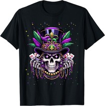 Mardi Gras Skull Top Hat New Orleans Witch Doctor Voodoo T-Shirt - £11.18 GBP+