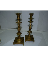 Pair of Antique Eastern Europe Bronze (NOT Brass!) Candlesticks, H 9&quot; - $69.00