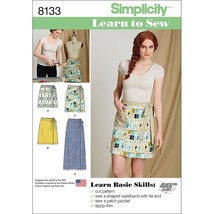 Simplicity US8133A Easy to Sew Women&#39;s Wrap Skirt Sewing Pattern Kit, Code 8133, - £11.79 GBP