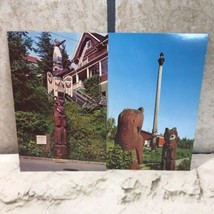Collectible Postcard Lot Of 2 Ketchikan Alaska Abraham Lincoln Totem Pole Bears - £6.17 GBP