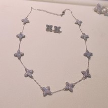 Flower Statement Necklace earring ring BraceletJewelry Set For Women Wedding Par - £80.63 GBP
