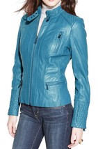 Women Leather Jacket Slim fit Biker Motorcycle Genuine Lambskin Jacket W... - $117.50