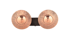 Vintage Tribal Copper Clip On Earrings 1.25 Inch Diameter - £6.85 GBP