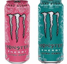 Monster Energy Ultra Fiesta &amp; Ultra Rosa 16 ounce cans 2 Flavor Pack, 12... - £37.65 GBP