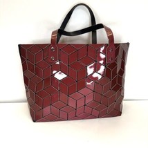 Emilio Pepe Geometric Puzzle Red Hang  Bag Purse Tote Shiny Made In Ital... - £13.42 GBP