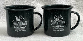 2 New Swantown Boatswap &amp; Chowder Challenge 12 oz Speckled Metal Mugs Cups 2001  - £19.04 GBP