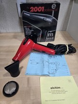 Elchim 2001 high pressure Professional Salon Ceramic Hair Dryer Red Tested Italy - $40.06