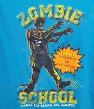 Zombie Shirt Love Sleeve Size XL 14 Boys Blue Place School Big Brains Wanted - $9.78