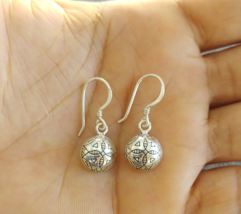 Tuareg Moroccan Earrings Silver Engraved Earring Berber Sterling Handmade Africa - £15.56 GBP