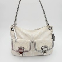 Coach Silver Poppy Signature Sateen Hippie Shoulder Bag 18980 VTG Discontinued - £29.41 GBP