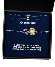 Epic Wife Sunflower Bracelet, I Love You, My Beautiful Wife and I Hope That Your - £39.22 GBP