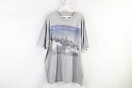 Vintage 90s Mens XL Faded Spell Out Avro Lancaster Heavy Bomber Jet T-Shirt Gray - £28.09 GBP