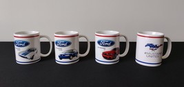 Set of 4  FORD MUSTANG Licensed Porcelain Coffee Mugs Muscle Cars Ford Logo - £20.14 GBP