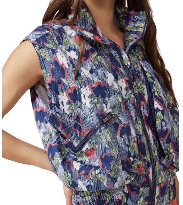 FP Movement Size M Women's "Off The Grid" Supernova Floral Vest with Hood ~ NWT