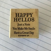 Stampin Up Happy Hellos Just A Note You Make Me Smile Just A Note Rubber Stamp - £6.09 GBP