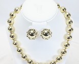 Estate Jewelry Gold Necklace 18&quot; and Clip Earrings - £6.92 GBP