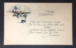 Antique Merry Christmas Poem PC 1921 Posted Special Stamp Holiday Card - £6.26 GBP