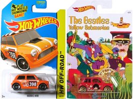 Beatles Hot Wheels Morris Mini Cooper &amp; Off-Road Mini #80 Car 2 Pack set... - £17.03 GBP