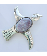CII  925 STERLING SILVER MEXICO GUATEMALAN JADEITE DOVE PIN - €37,65 EUR