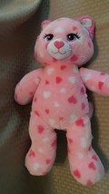 Build A Bear Pink Cat with Hearts Love Valentine 16&quot; Plush Stuffed Toy - £13.47 GBP