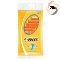 20x Packs Bic Sensitive Skin 1 Disposable Razors | 5 Per Pack | Fast Shipping - £31.84 GBP