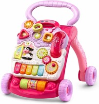 Baby Push Walker Sit-to-Stand VTech Pink Interactive Learning Walker Toddler ... - £59.80 GBP