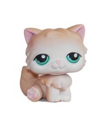 2006 Littlest Pet Shop 129 Persian Cat Figure Green Eyes Light Gold Tan G1 - $242.13 MXN