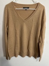 Alex Marie Cashmere Brown V Neck Lightweight Sweater Size Large - £31.91 GBP